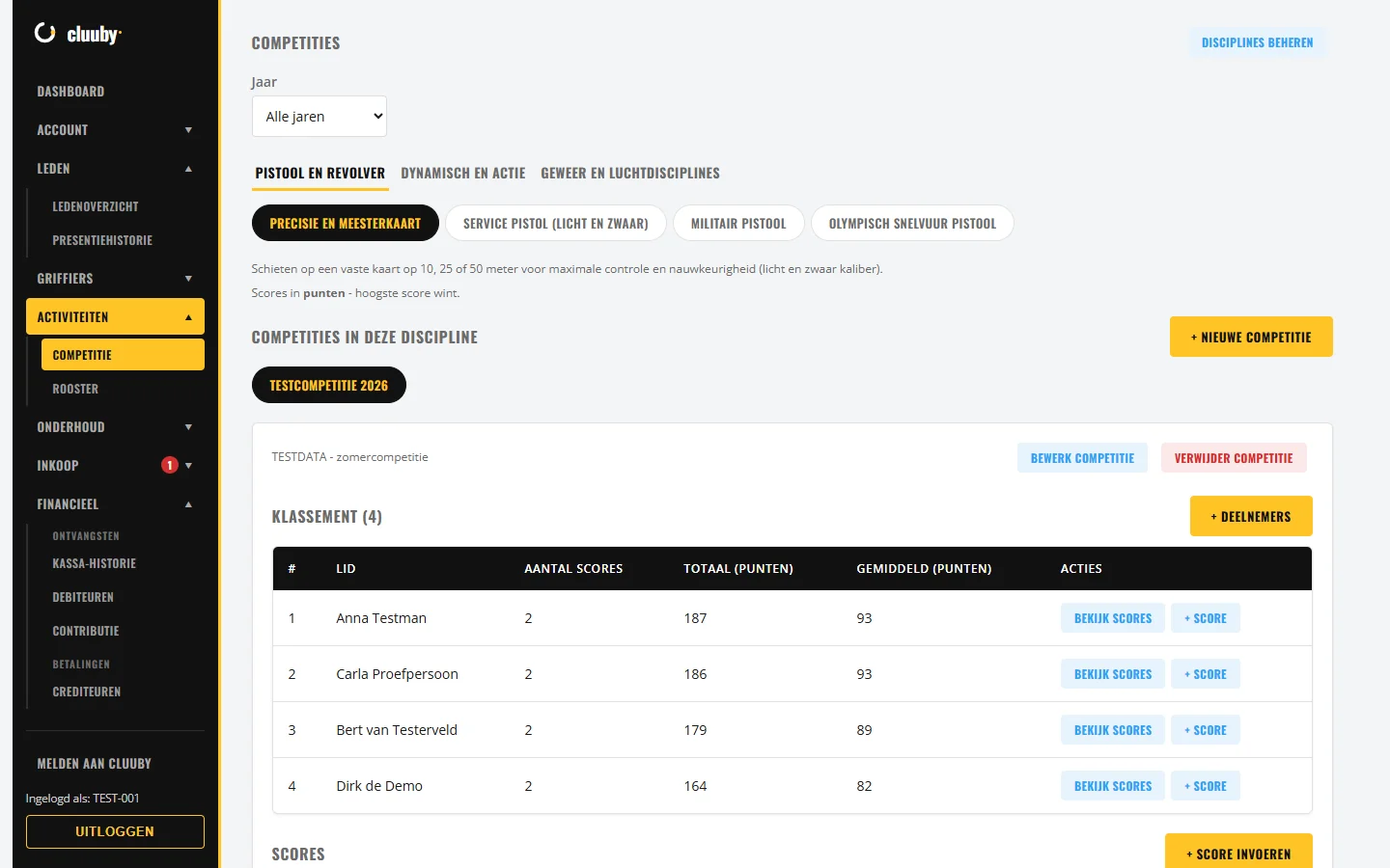Competitie met klassement